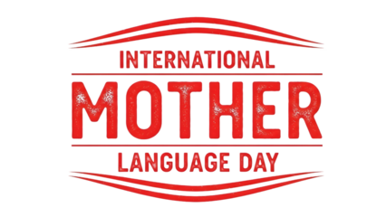 International mother language day typography design isolated on transparent background