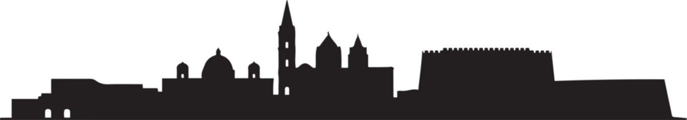 Fototapeta premium Bari skyline with Italy. design Vector black silhouette