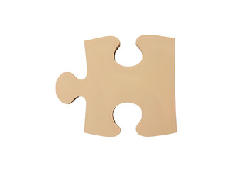 Fototapeta premium Single beige puzzle piece isolated for creative design concept use