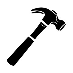 Claw hammer and steel nail isolated on a white background for construction work and carpentry improvement