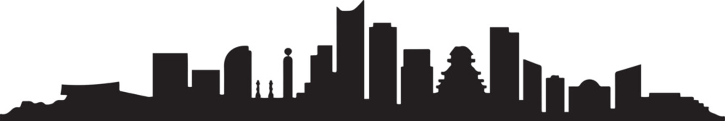 Hamamatsu Skyline with Japan. design Vector black silhouette