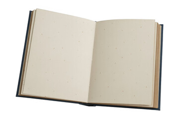 Open blue book blank pages isolated on a transparent background