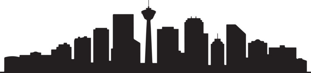 Calgary Skyline Silhouette. design Vector black silhouette