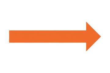Orange arrow pointing right on transparent background isolated on a transparent background