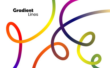 Abstract Color Gradient Waves. Background with Vector Line Pattern. Wavy Graphic Design Elements. Rainbow Color Ribbons