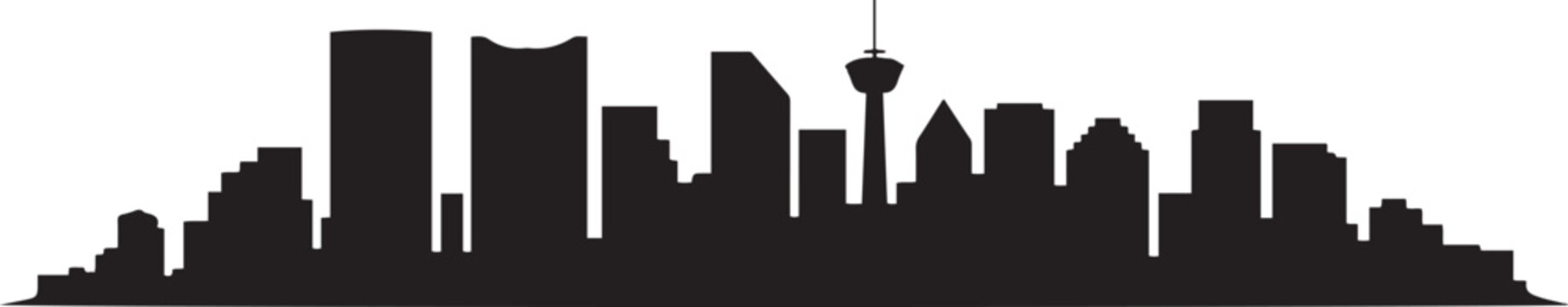 Calgary Skyline Silhouette. design Vector black silhouette