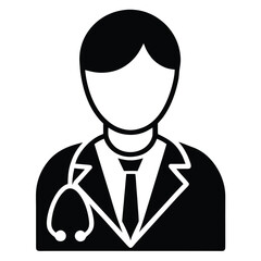 doctor icon minimal vector icon on white background