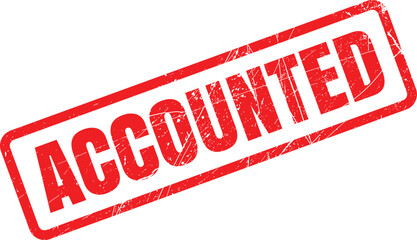 A vibrant red stamp displaying the word ACCOUNTED signifying a finished financial action