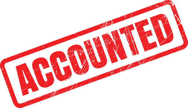 A vibrant red stamp displaying the word ACCOUNTED signifying a finished financial action