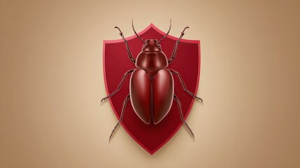 A stylized image of a bed bug over a shield, symbolizing pest control and protection against infestations, Ideal for articles or advertisements related to home safety and pest management,