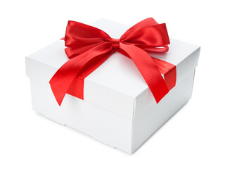 One beautiful gift box isolated on white