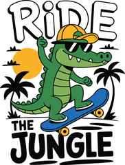 crocodile vector, crocodile cartoon, crocodile kids design, cute crocodile, funny crocodile, crocodile t-shirt design, kids t-shirt art, cartoon animal vector, jungle crocodile, crocodile skateboard, 