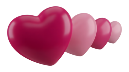 Pink Hearts Row Transparent PNG Icon