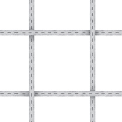 Seamless pattern of urban asphalt roads. Watercolor hand drawn kids background of avenue. Baby print of perpendicular streets for children carpet, fabric, textile, playmat, bedding, stationery