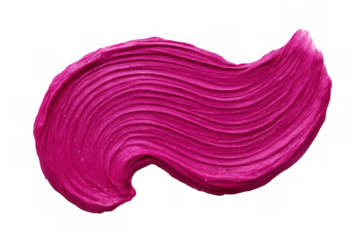 Magenta pink cosmetic liquid swatch creating abstract texture, vibrant paint stroke or creamy lipstick smear