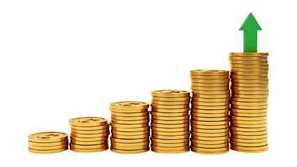 Growing Stacks of Coins Transparent PNG Icon