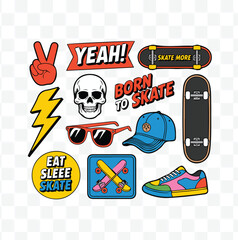 Skateboarding Stickers Collection