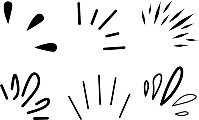 Hand-drawn burst and sparkle lines arranged in a minimal pattern, creating a playful decorative element perfect for highlights, accents, and creative graphic designs