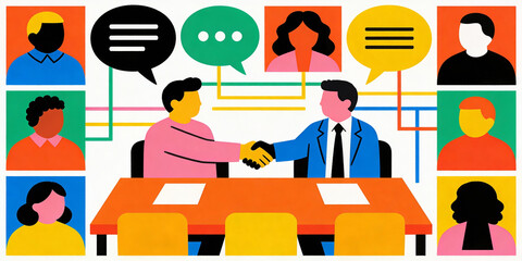 card business with information, meeting, communication, process, data, set, office