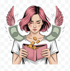 Economic Hardship Money Flying Away