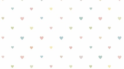 Obraz premium Soft Pastel Hearts Pattern On White Background.