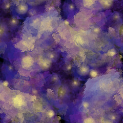 Abstraction, hand drawn clouds, blue and purple colors. Seamless floral pattern-959.