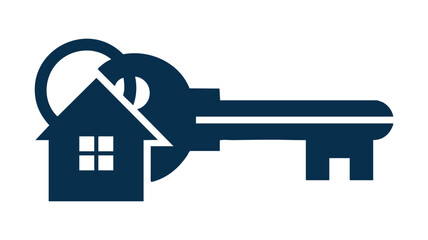 Key to a new home icon, a minimalist graphic representation for real estate services
