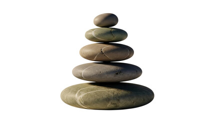 Transparent background a stack of smooth rounded stones isolated on transparent background
