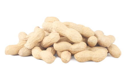 Peanuts isolated on a white background, contour.