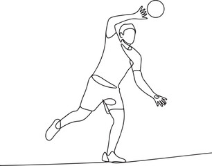 Continuous line illustration of a wrist flicking a ball during a volleyball pass with elegant minimal artistic outline drawing