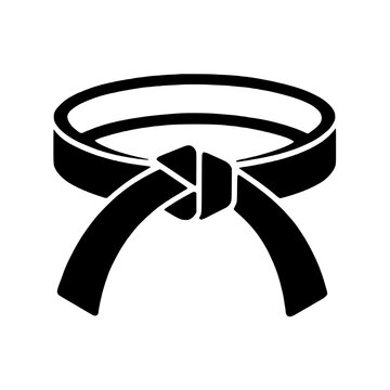 Black belt martial arts uniform icon vector graphic symbol