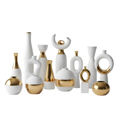 Modern Gold White Vases & Sculptures Decor Collection