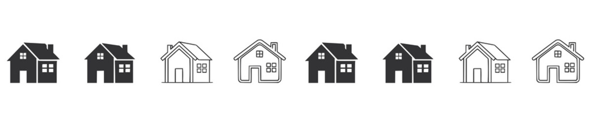 Fototapeta premium Collection of house icons - Home symbols in various styles isolated