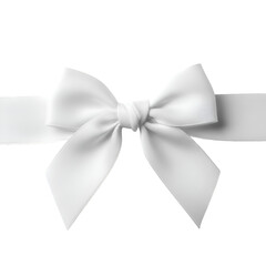 Elegant White Satin Ribbon Bow Element Design