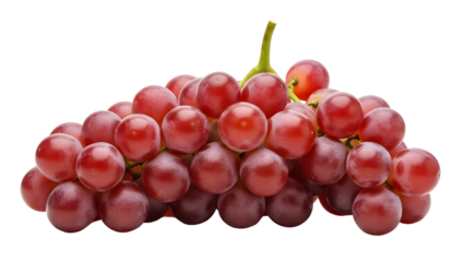 Fresh Red Grapes Bunch Isolated on White Background