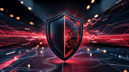Digital shield protecting against cyber threats and data breaches in a futuristic network environment