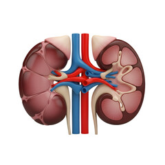 Human Kidney Anatomy Cross-Section. Renal Organ Model
