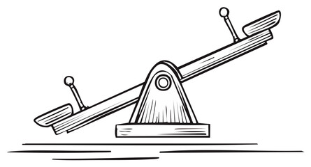 Classic playground seesaw illustration depicting childhood fun and the concept of balance