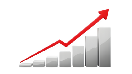 business graph on white background