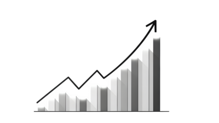 business graph on white background