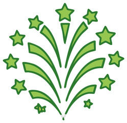 Green fireworks bursts vector design for celebrations, holidays, events, and graphic elements