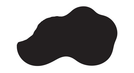 Minimal black abstract blob silhouette for graphic design and creative exploration.
