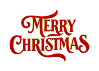 Merry Christmas text with sparkling red and gold lettering, beautifully designed for festive holiday greetings and seasonal celebrations.