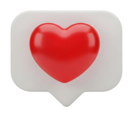 Fototapeta premium Red heart social media like icon png