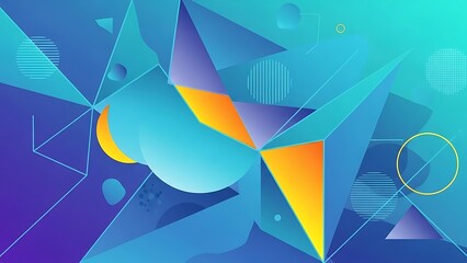 Blue Teal and Purple Abstract Geometric Background Design