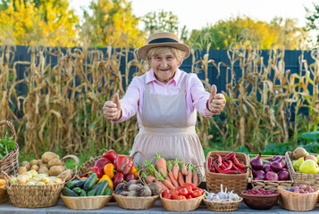 farmers market with vegetables. Selective focus.