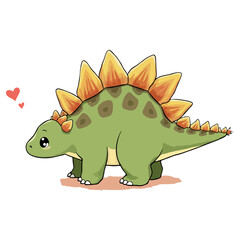 Fototapeta premium Cute Stegosaurus Clipart 10