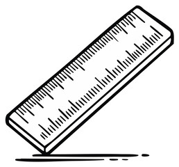 Simple Black and White Ruler with Measurement Markings