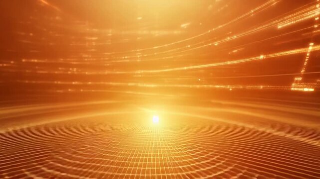 Digital network connection transmitting data with light glowing