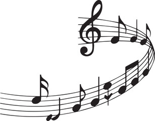 Musical Notes on Transparent Background